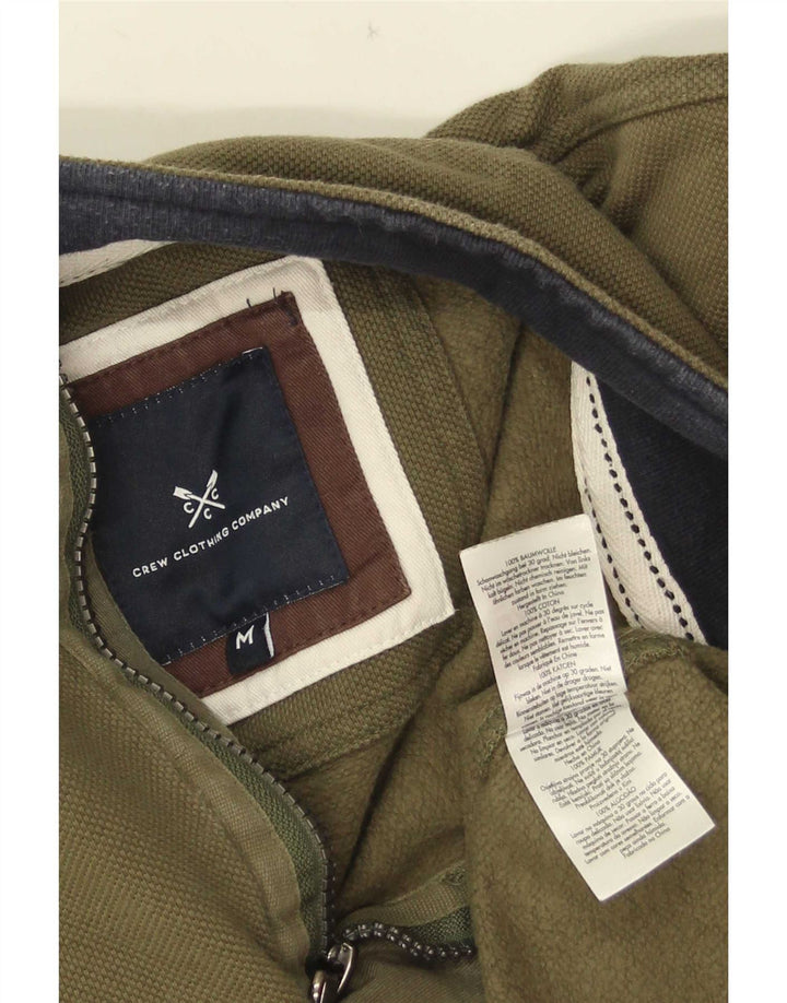 Crew Clothing Mens Zip Neck Sweatshirt Jumper Medium Khaki Cotton