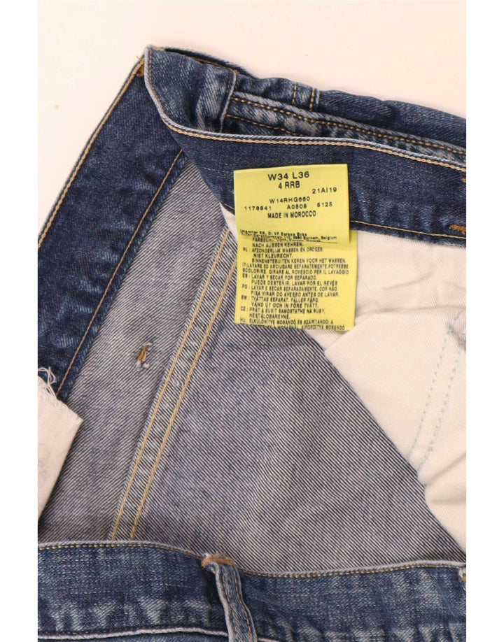 Wrangler Mens 4 RRB Slim Jeans W34 L34 Blue Cotton
