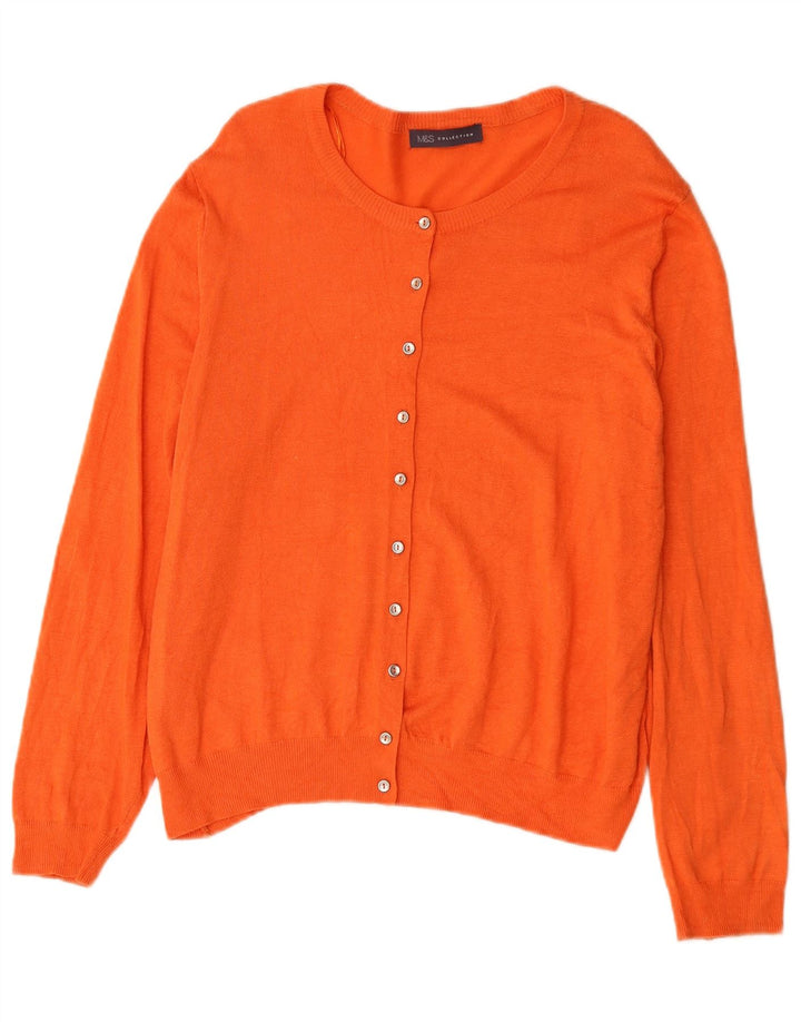 Marks & Spencer Womens Cardigan Sweater UK 18 XL Orange