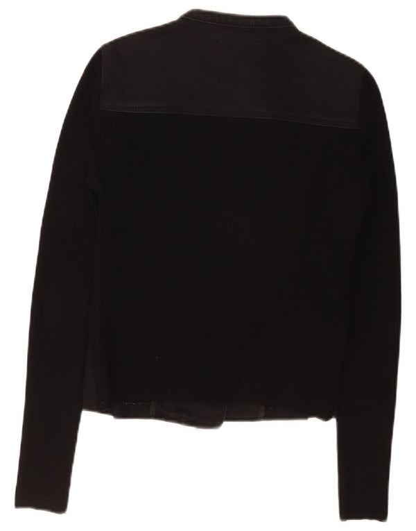 Karen Millen Dame Crop Biker Jacket US 1 2XS Sort
