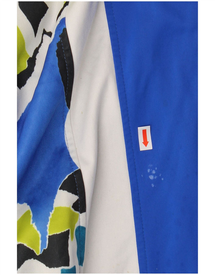 SPALDING Mens Graphic Tracksuit Top Jacket Large Blue Colourblock