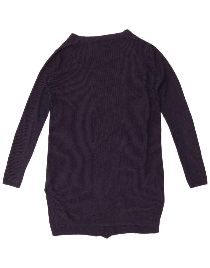 Marks & Spencer Womens Longline Cardigan Sweater UK 14 Medium Navy Blue