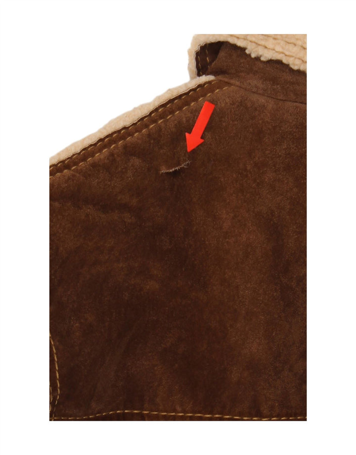 Damska kurtka shearling Conbipel IT 48 XL, brązowa skóra