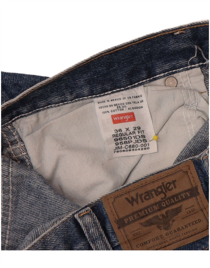 Wrangler Mens Regular Fit Straight Jeans W36 L29 Blue