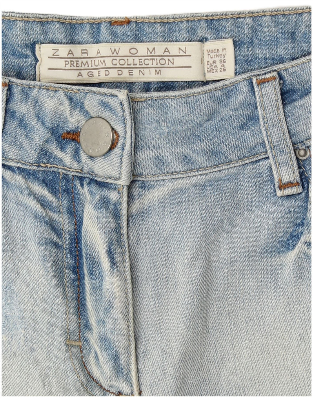 Zara Womens Denim Shorts EU 36 XS W26  Blue