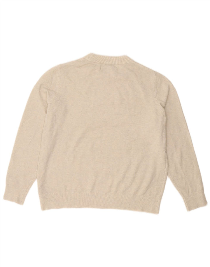 Marks & Spencer Womens Crew Neck Jumper Sweater UK 14 Medium Off White
