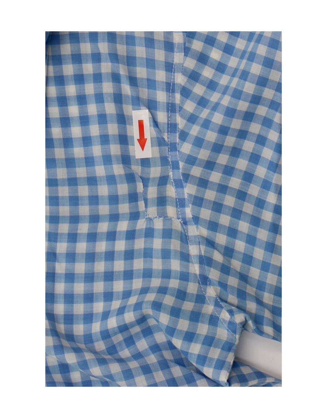 vintage Chemise à manches courtes pour hommes Grand Bleu Vichy Polyester