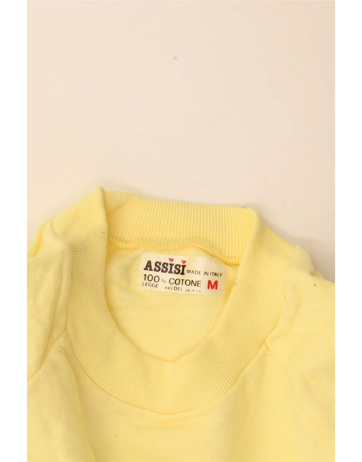 Assisi Mens Italia Graphic Sweatshirt Jumper Medium Yellow Cotton
