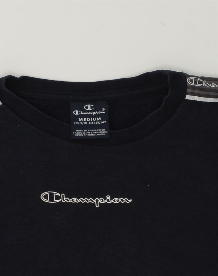 CHAMPION Boys Graphic Sweatshirt Jumper 9-10 Years Medium  Navy Blue | Vintage Champion | Thrift | Second-Hand Champion | Used Clothing | Messina Hembry 