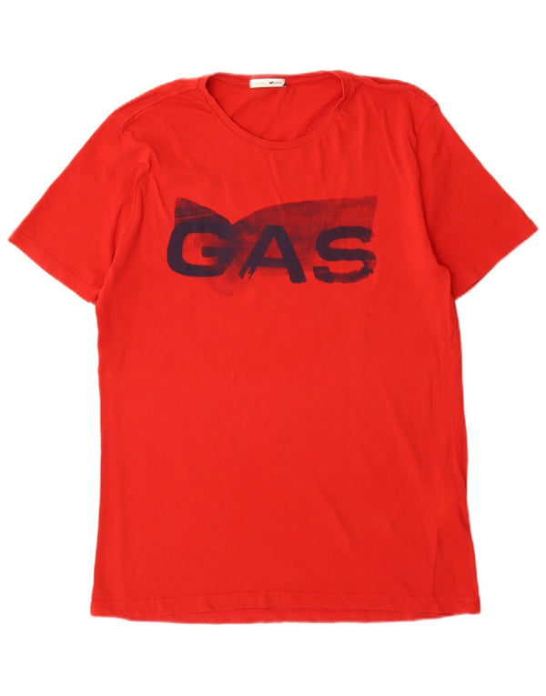 Gas Mens Graphic T-Shirt Top XL Red Cotton