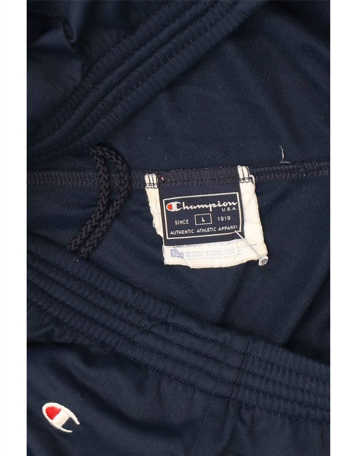 CHAMPION Mens Tracksuit Trousers Large  Navy Blue Polyester