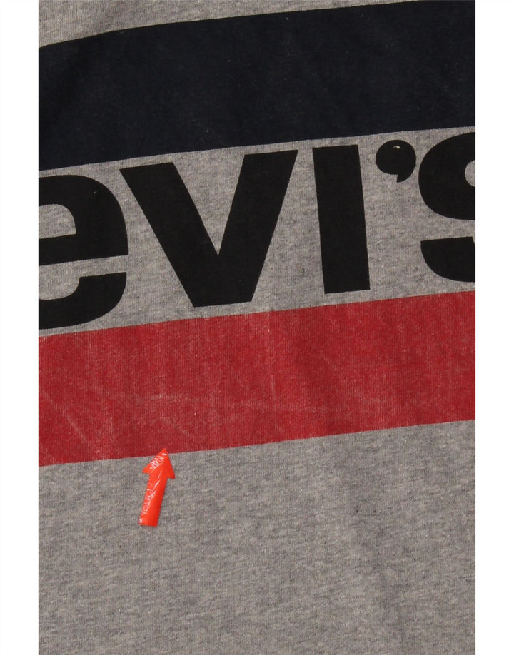 Levi's Mens Standard Graphic T-Shirt Top Large Grey Flecked Cotton