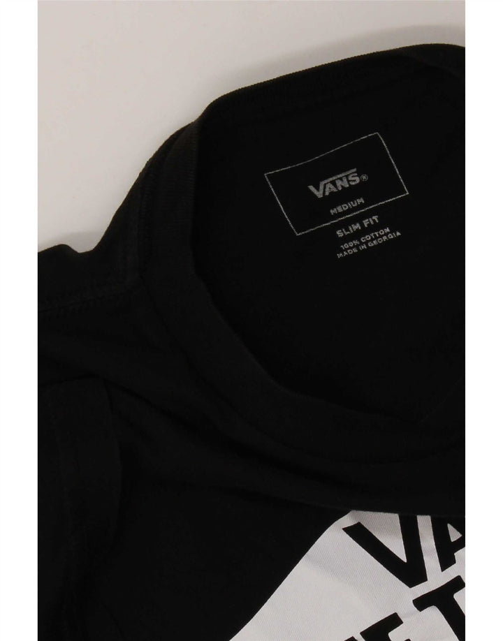 Vans Mens Slim Fit Graphic T-Shirt Top Medium Black Cotton