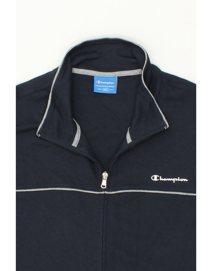 CHAMPION Mens Tracksuit Top Jacket 3XL Navy Blue Cotton