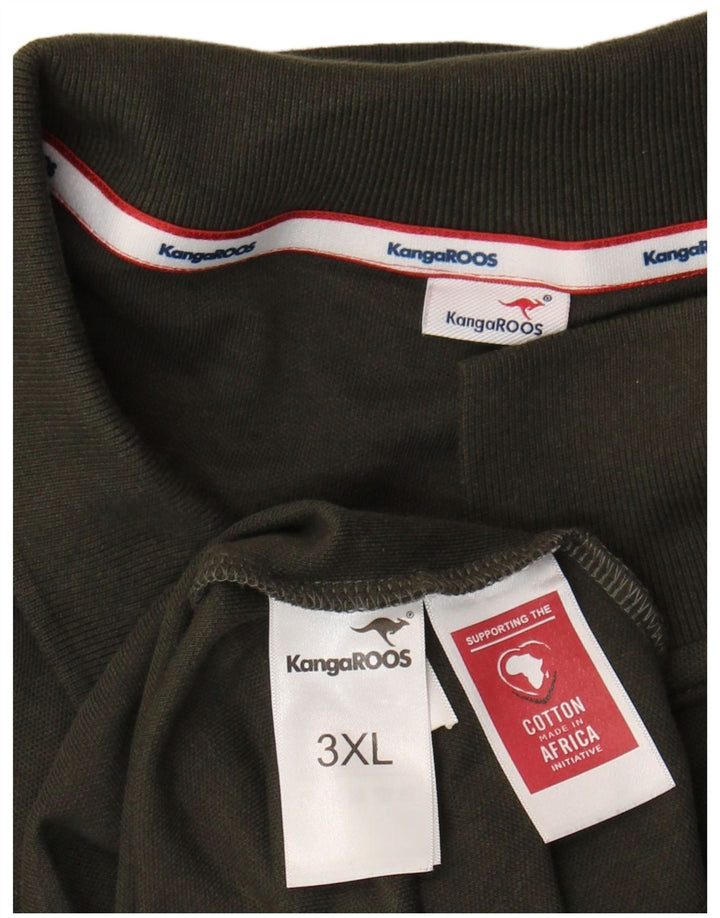 Kangaroos Mens Polo Shirt 3XL Khaki Cotton