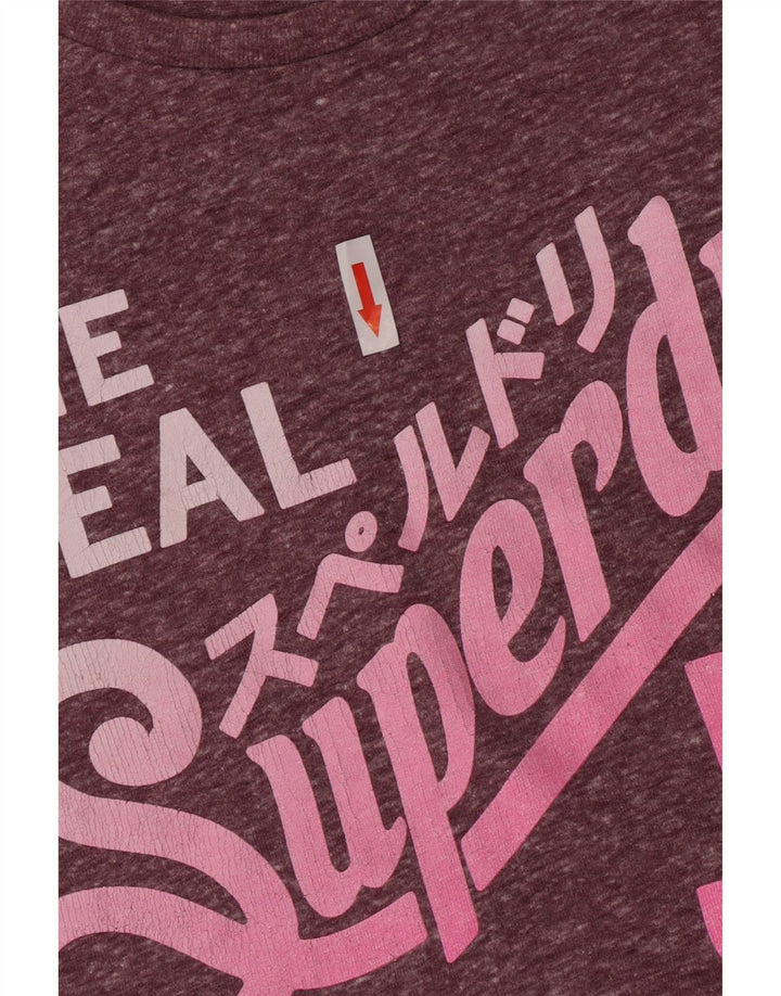 Superdry Womens Graphic T-Shirt Top UK 10 Small Purple Polyester