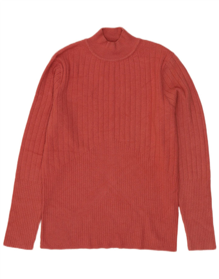 Marks & Spencer Dame Turtle Neck Jumper Sweater UK 12 Medium Red Viscose