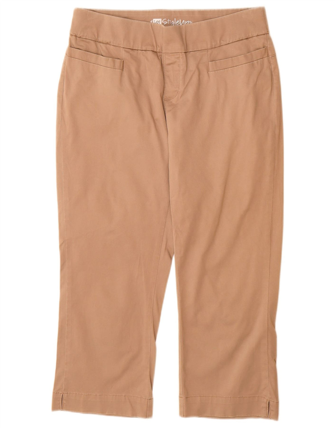 Lee Womens Straight Capri Trousers US 8 Medium W30 L22 Beige Cotton