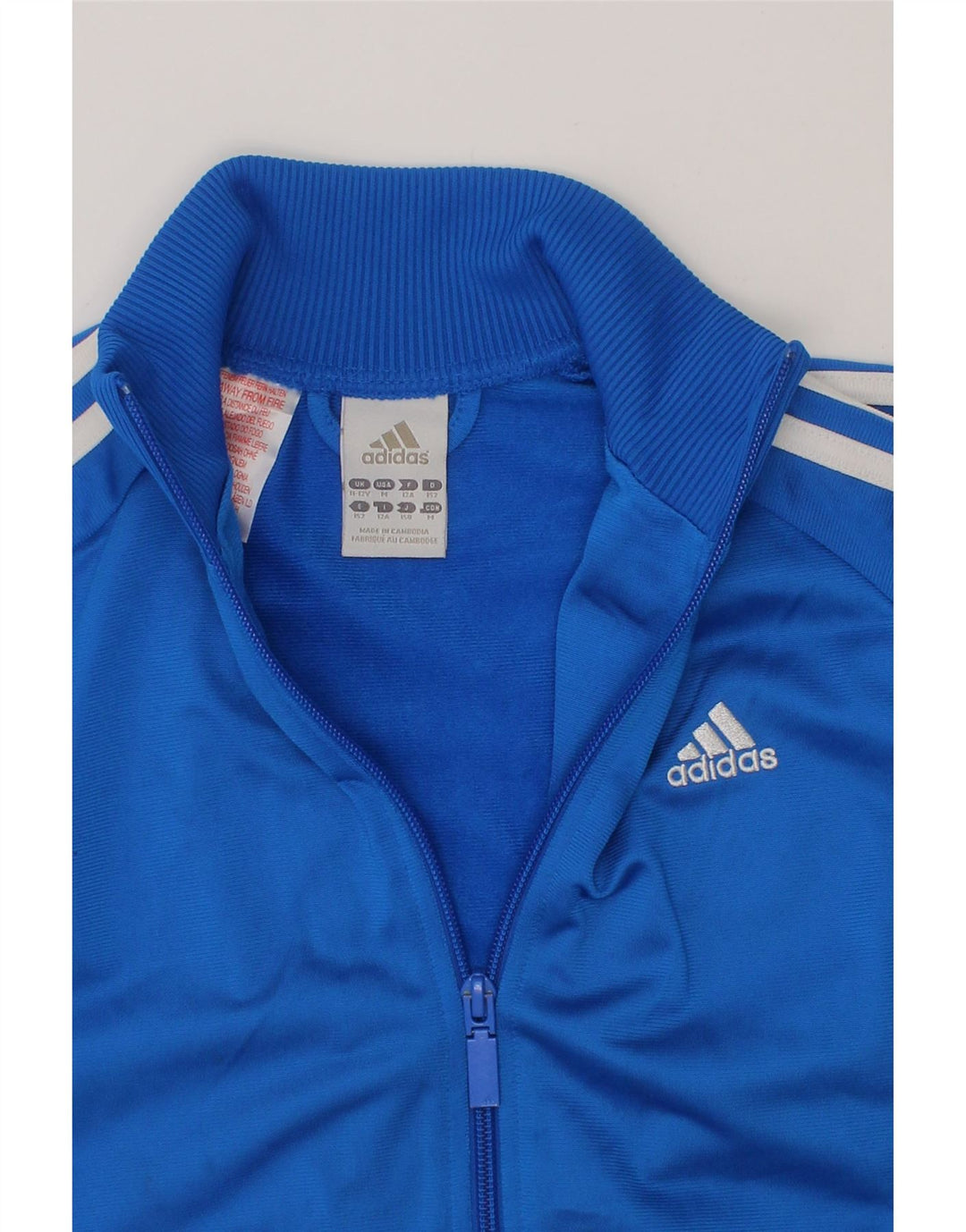 ADIDAS Boys Tracksuit Top Jacket 11-12 Years Blue Colourblock Polyester Vintage Adidas and Second-Hand Adidas from Messina Hembry 