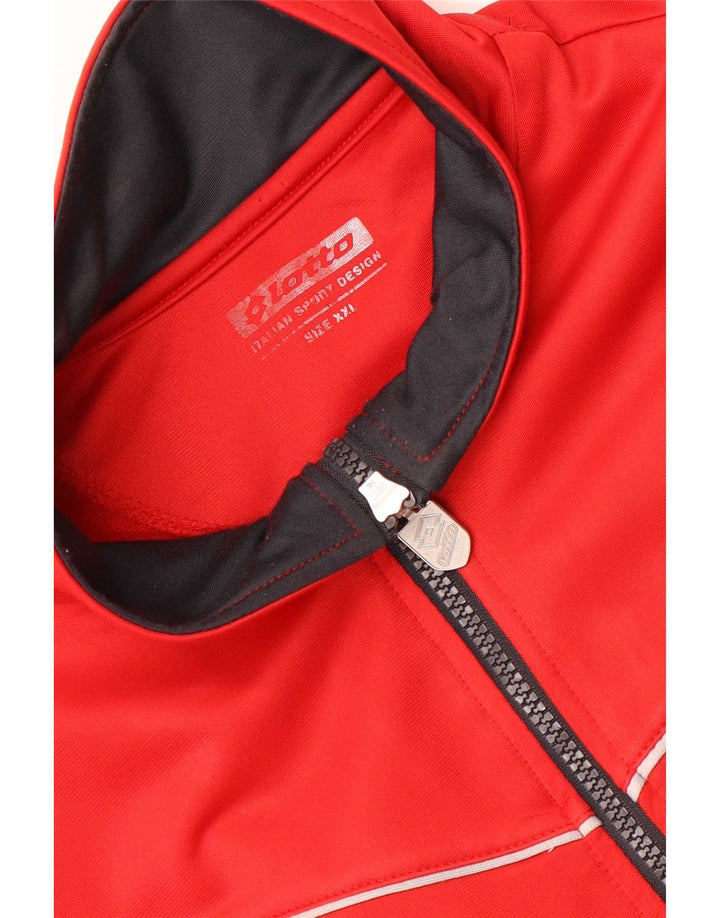 Lotto Mens Tracksuit Top Jacket 2XL Red Colourblock