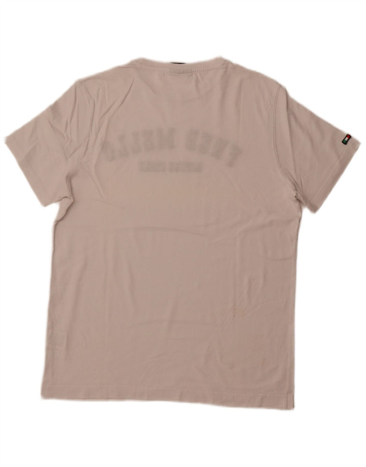 FRED MELLO Mens Graphic T-Shirt Top Large White Cotton