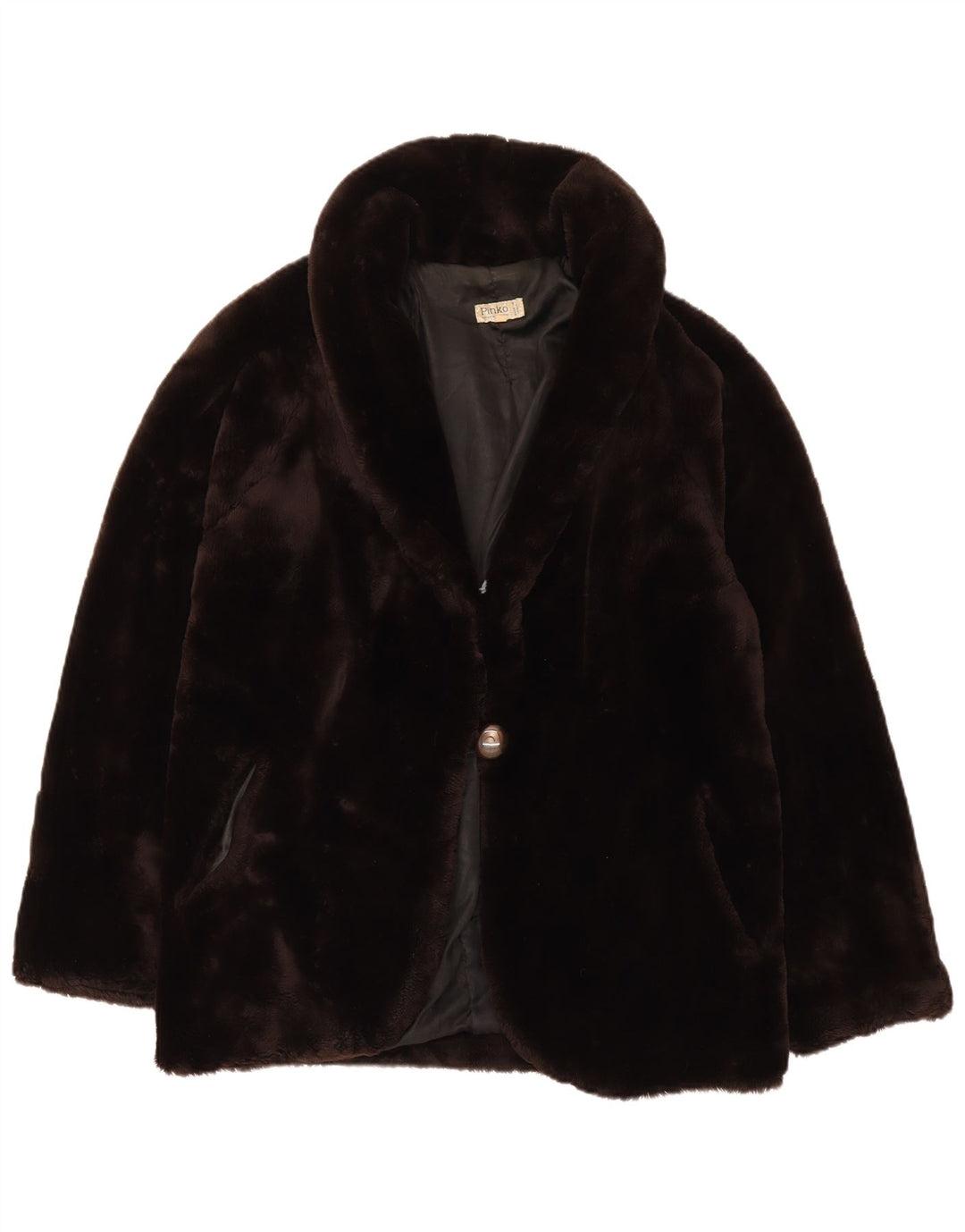 Pinko Mujer Chaqueta De Piel Sintética Talla Única Marrón