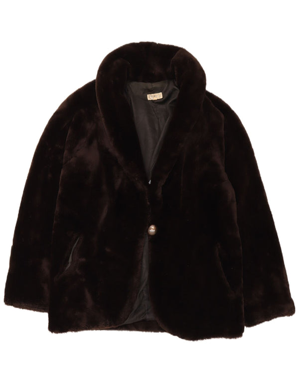 Pinko Mujer Chaqueta De Piel Sintética Talla Única Marrón