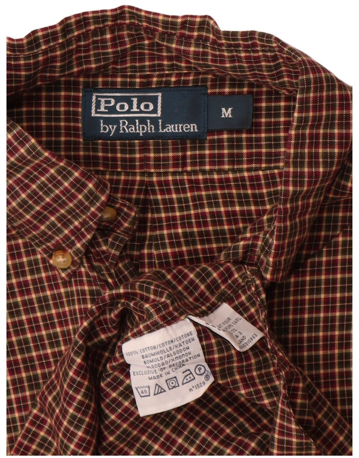Polo Ralph Lauren Mens Flannel Shirt Medium Brown Check Cotton