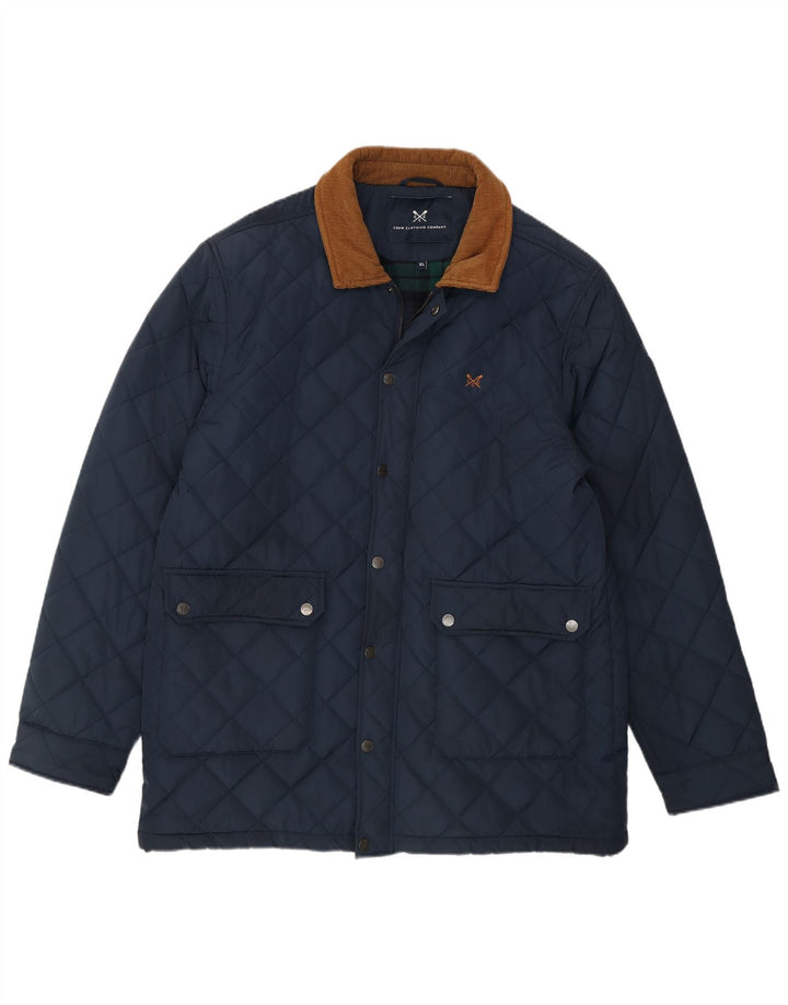 Crew Clothing Herre quiltet jakke UK 42 XL Navy Blue Polyester