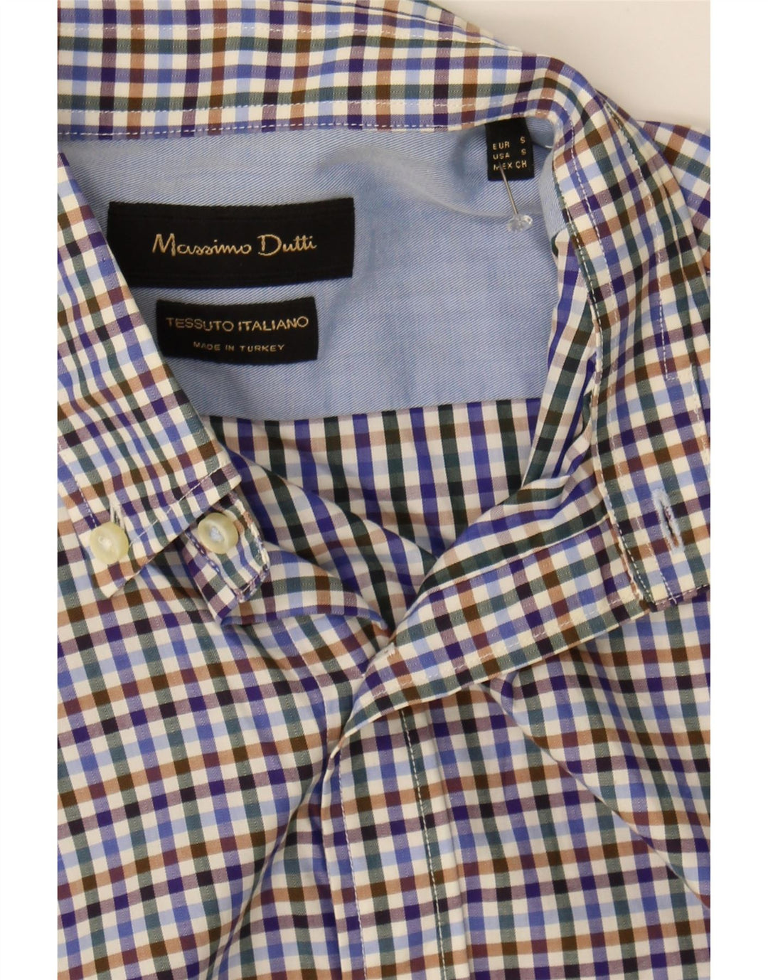 MASSIMO DUTTI Mens Shirt Small Multicoloured Check Vintage Massimo Dutti and Second-Hand Massimo Dutti from Messina Hembry 