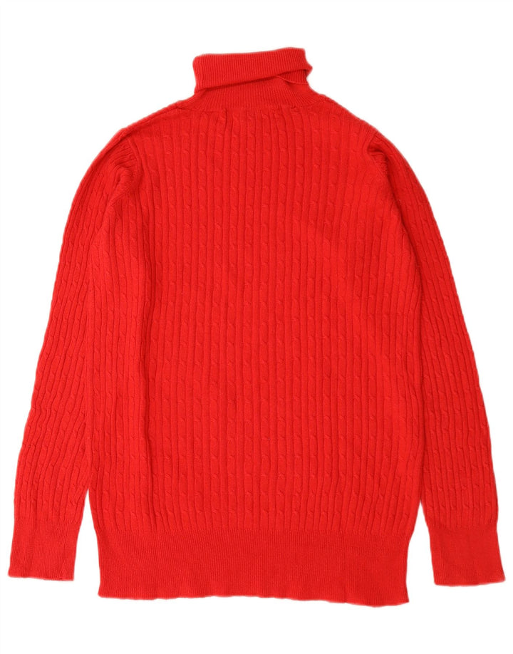 Zara Womens Roll Neck Jumper Sweater UK 14 Large Red