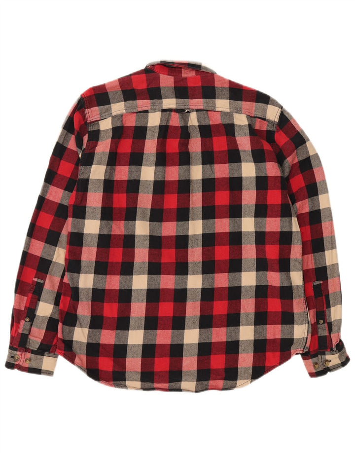 EDDIE BAUER Camicia da uomo in flanella di cotone a quadri rossi grandi