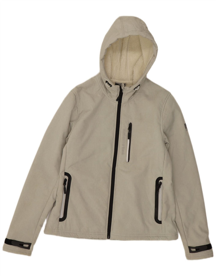 Superdry ženska Sherpa jakna s kapuljačom UK 12 srednje sivi poliester