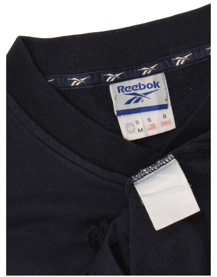 REEBOK Herren Sweatshirt Pullover Small Marineblau Baumwolle