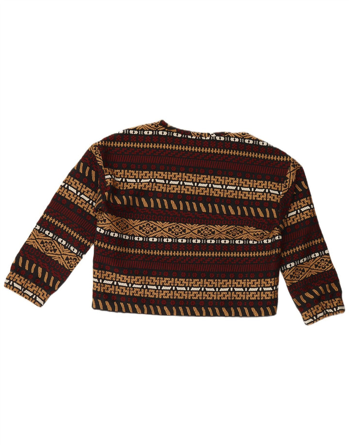Zara Femme Sweatshirt Jumper UK 14 Medium Multicolore Rayé Polyester