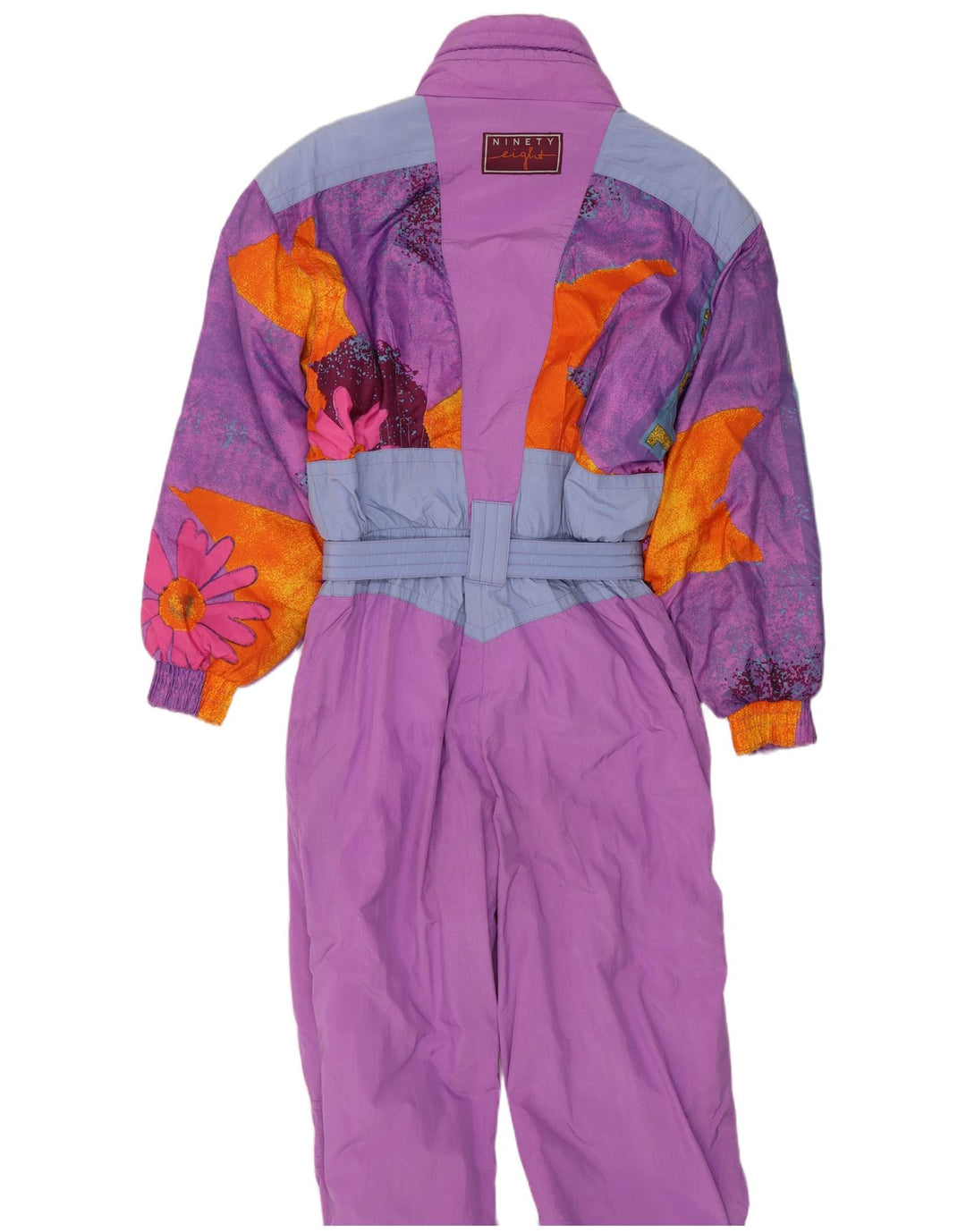 Ninety Eight Womens Ski Jumpsuit UK 14 Medium Purple Colourblock Retro