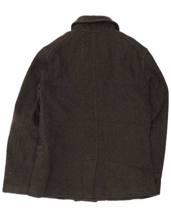 Cappotto da marinaio da uomo Superdry UK 40 grande lana grigia