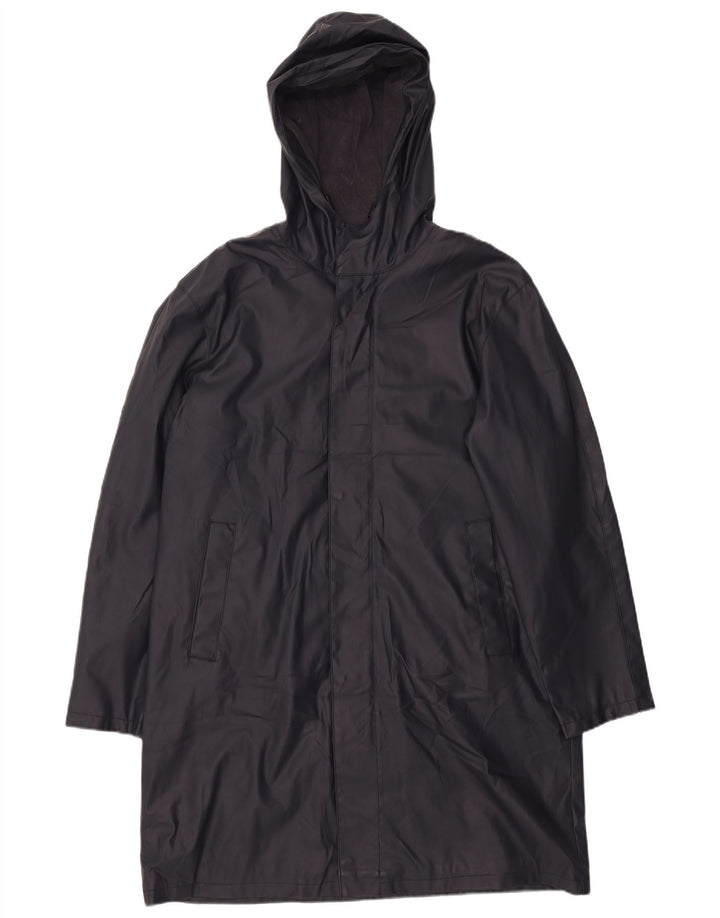 ZARA Mens Hooded Windbreaker Coat UK 40 Large Navy Blue Polyester