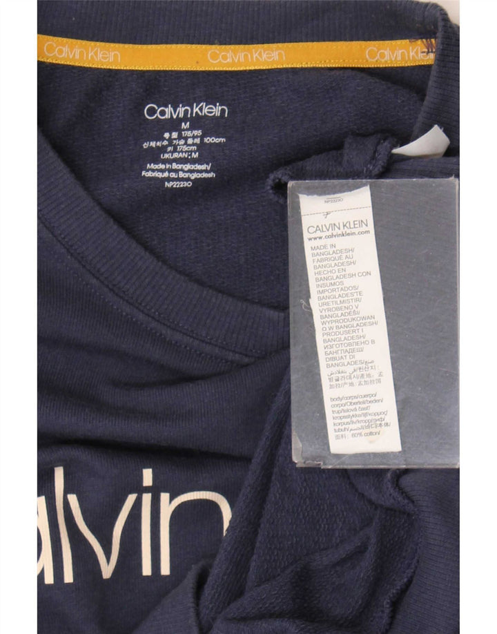 Calvin Klein Mens Graphic Sweatshirt Jumper Medium Navy Blue Cotton