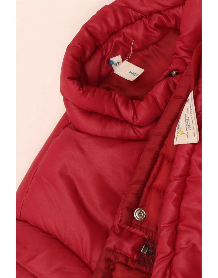 Chaleco acolchado vintage para mujer IT 46 Poliamida roja grande
