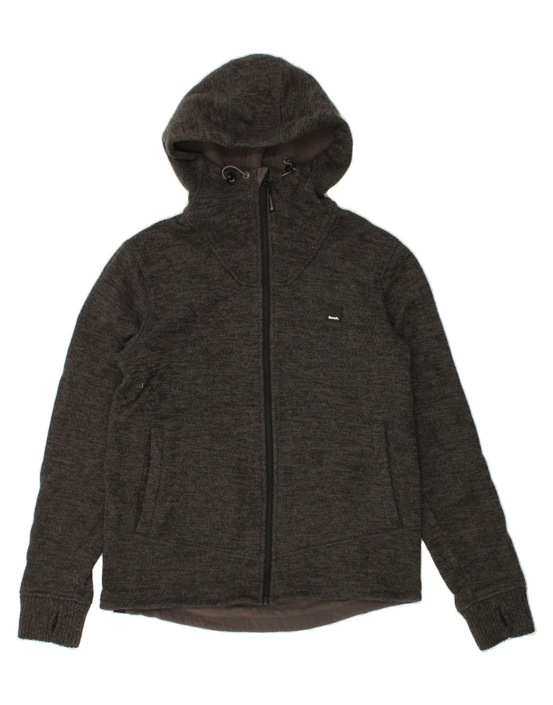 BENCH Womens Zip Hoodie Sweater UK 16 Large Grey Acrylic Vintage Bench and Second-Hand Bench from Messina Hembry 