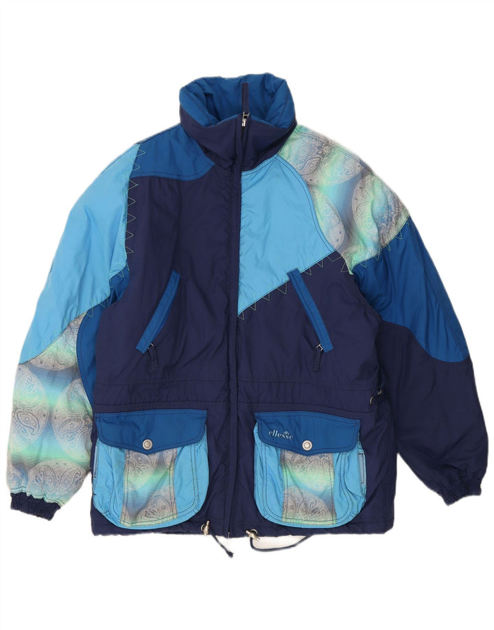 Ellesse Chaqueta de esquí extragrande para mujer US 8 Medium Azul marino Colorblock