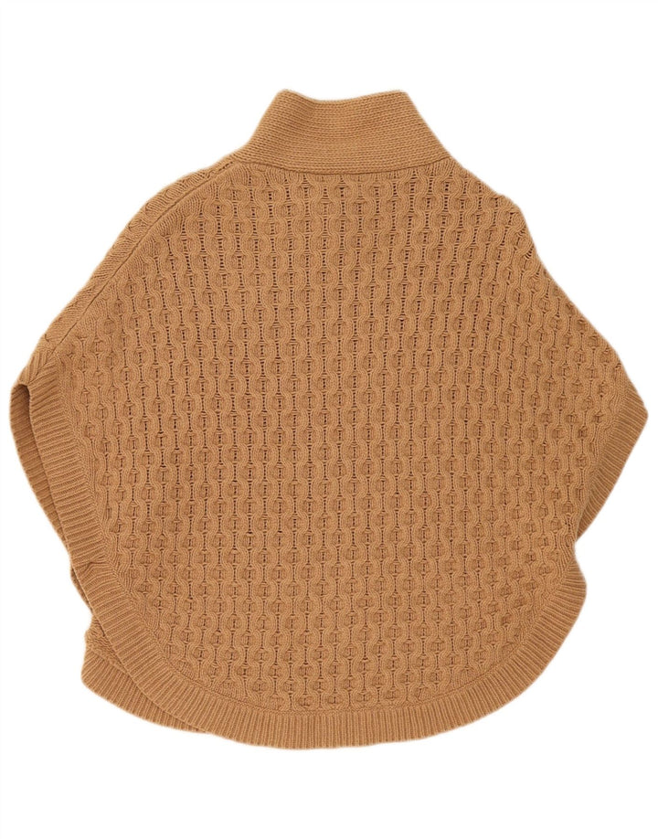 Massimo Dutti Girls Poncho Jumper 12-13 Years Brown Wool