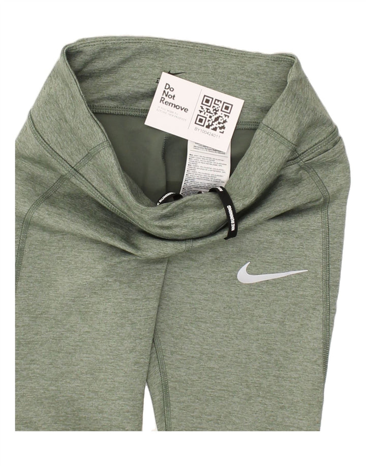 NIKE Womens Dri Fit Capri Leggings UK 8 Small Green Polyester | Vintage Nike | Thrift | Second-Hand Nike | Used Clothing | Messina Hembry 
