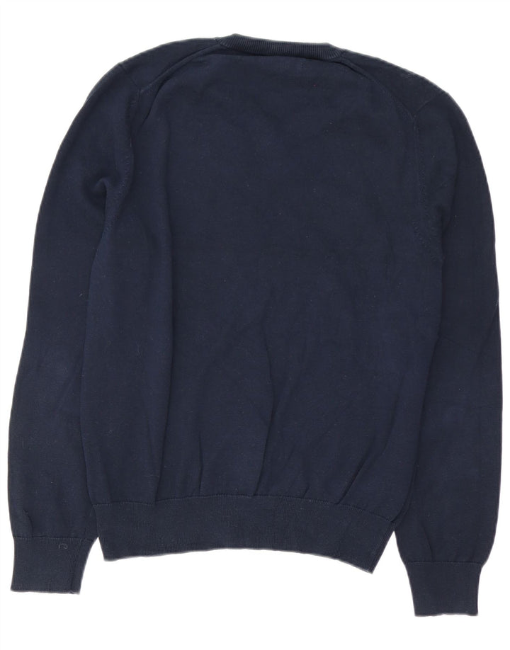 Marks & Spencer Mens V-Neck Jumper Sweater Medium Navy Blue Cotton