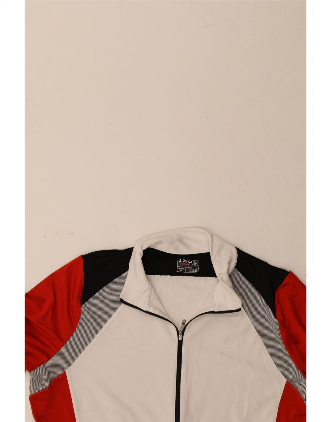IZOD Womens Tracksuit Top Jacket UK 18 XL Red Colourblock Polyester Vintage Izod and Second-Hand Izod from Messina Hembry 