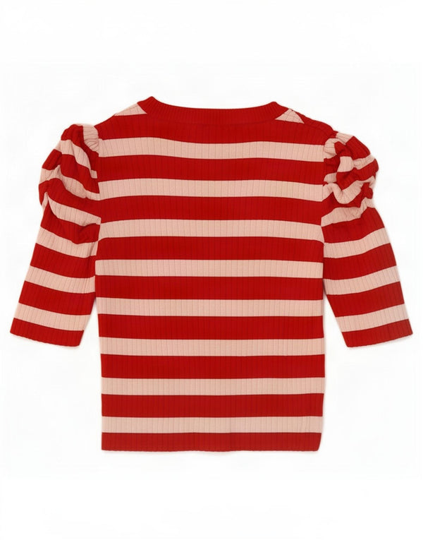Top corto da donna Zara UK 8 piccolo in viscosa a righe rosse