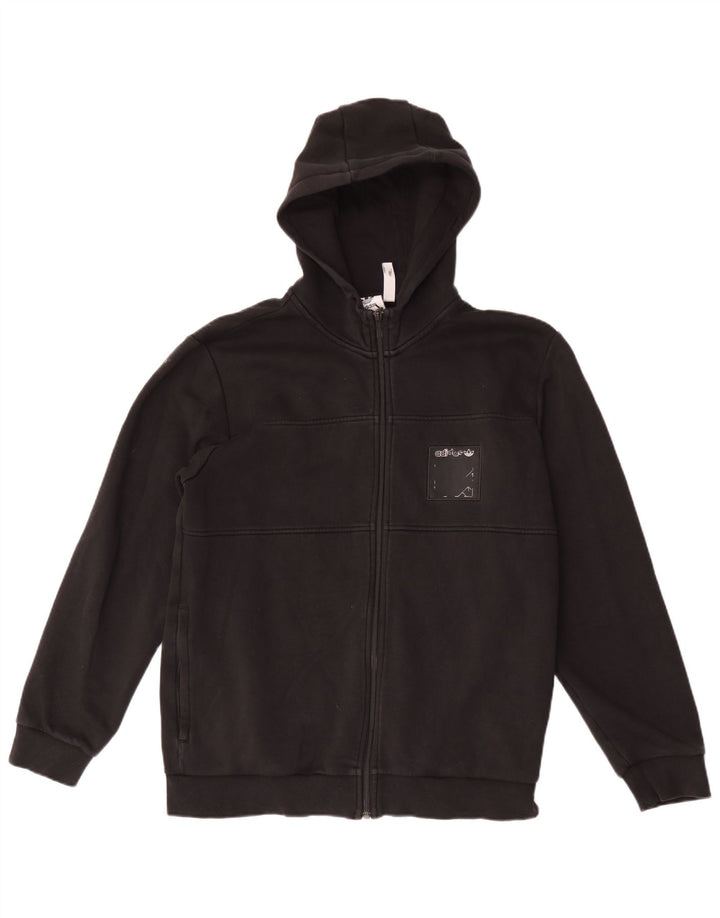 Adidas Mens Zip Hoodie Sweater Medium Black Cotton