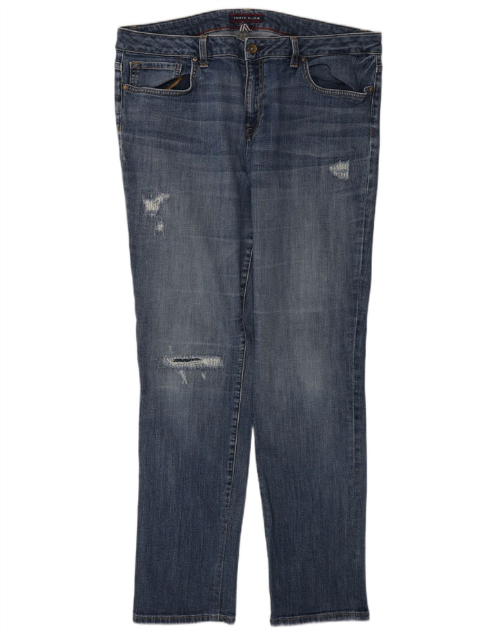 Tommy Hilfiger Womens Distressed Slim Jeans W36 L31 Blue Cotton