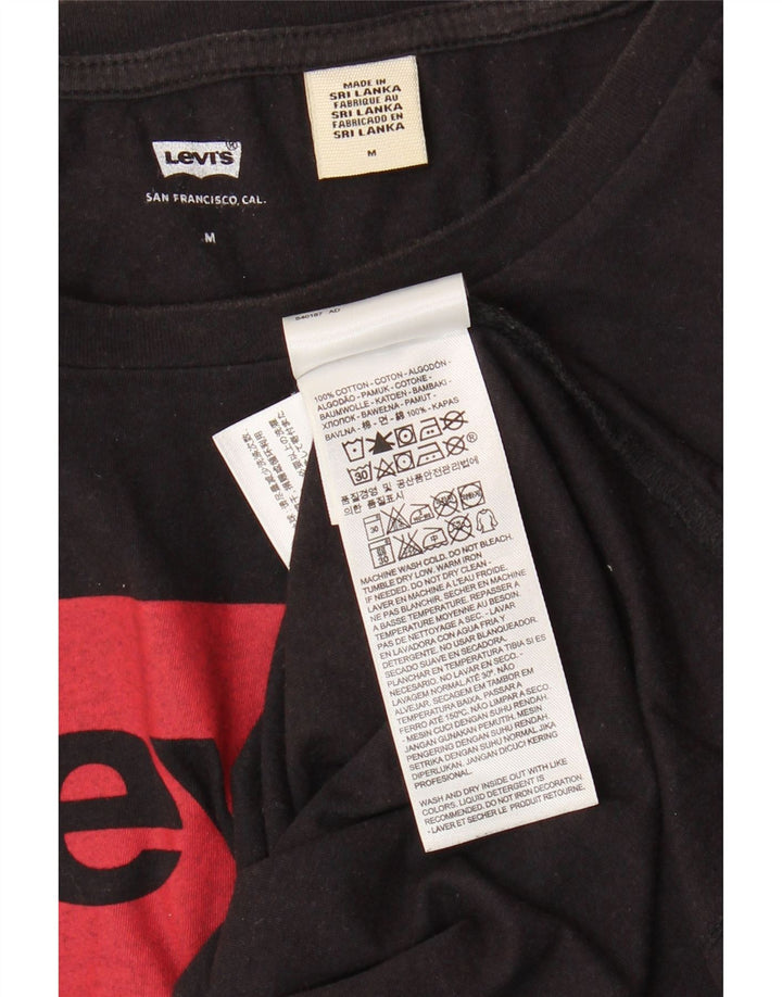 Levi's Womens Graphic T-Shirt Top UK 14 Medium Black Cotton